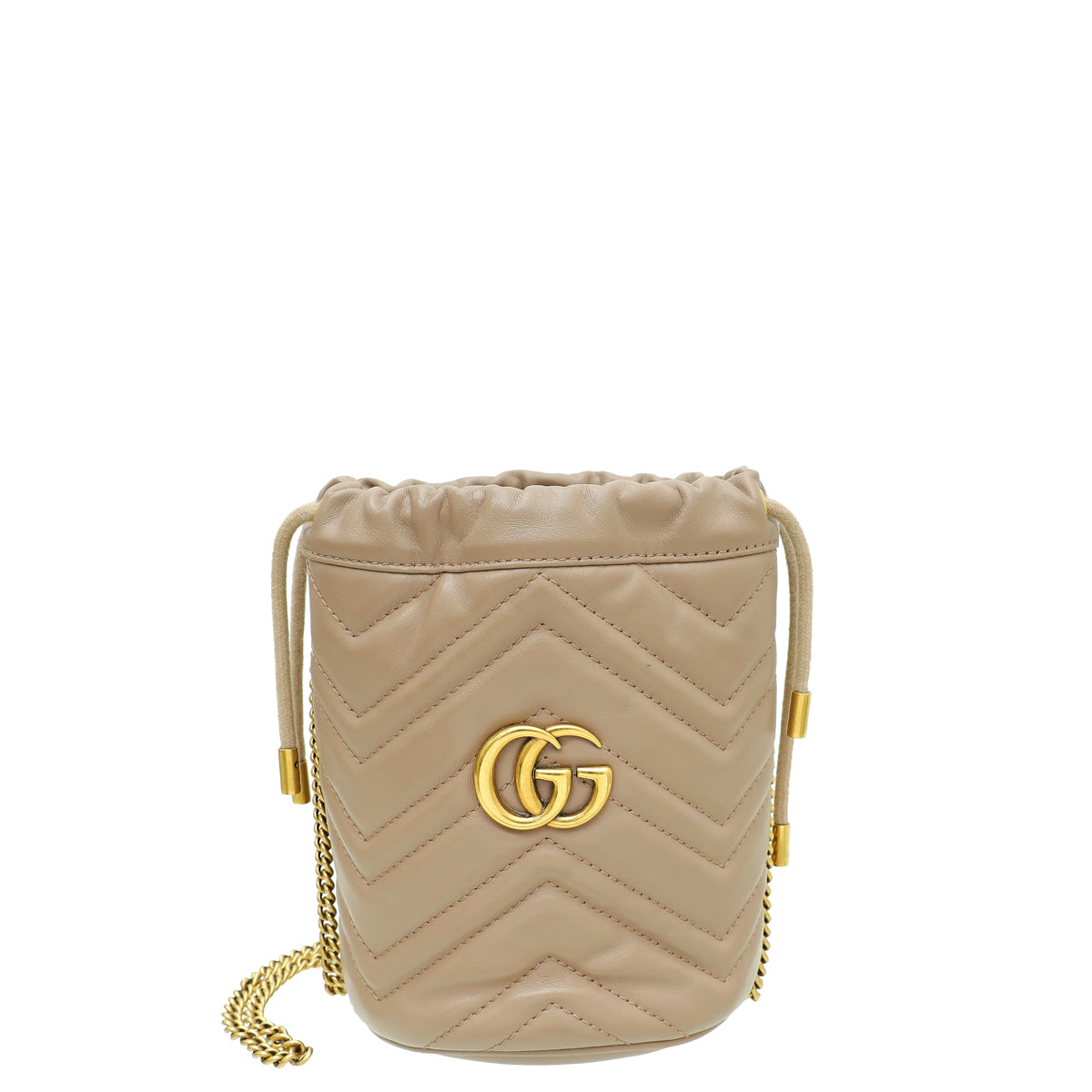 Gucci Dusty Pink Aged GG Marmont Mini Bucket Bag-Gucci-THE CLOSET