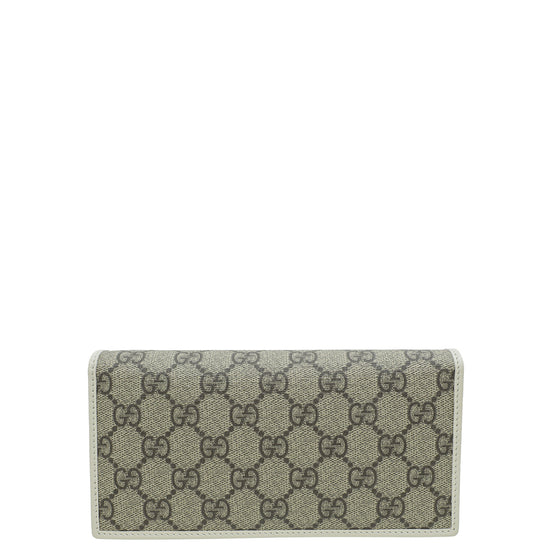 Gucci Bicolor GG Supreme Horsebit 1955 Wallet With Chain