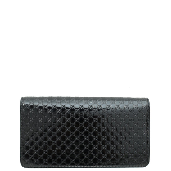 Gucci Black Microguccissima Strap Clutch