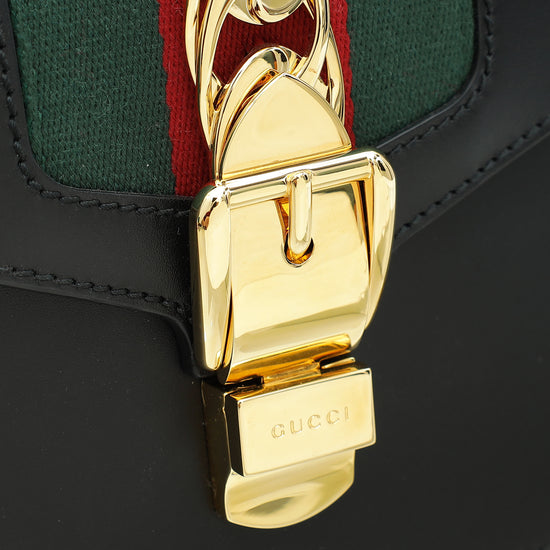 Gucci Black Mini Sylvie Top Handle Bag