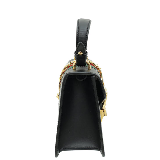 Gucci Black Mini Sylvie Top Handle Bag