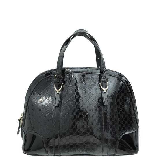 Gucci Black Nice Microguccissima Satchel Bag