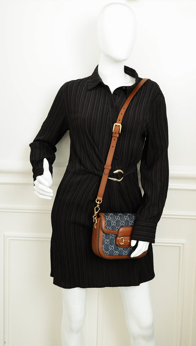 Gucci Bicolor GG Horsebit 1955 Mini Shoulder Bag-Gucci-THE CLOSET