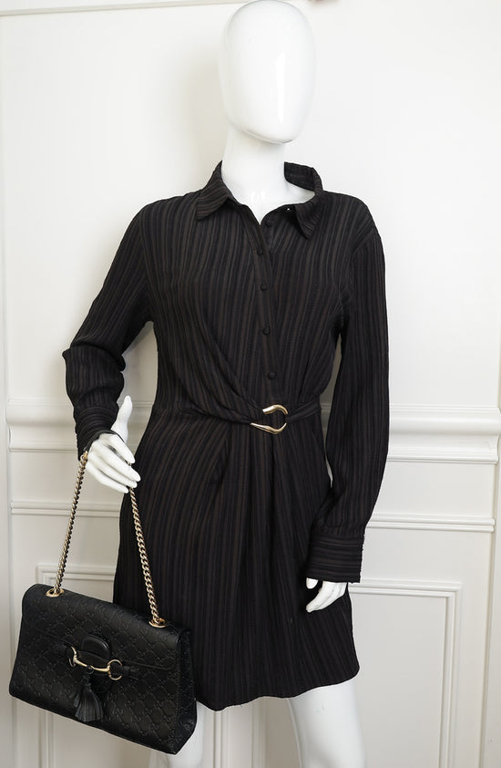 Gucci Balck Guccissima Emily Medium Shoulder Bag-Gucci-THE CLOSET