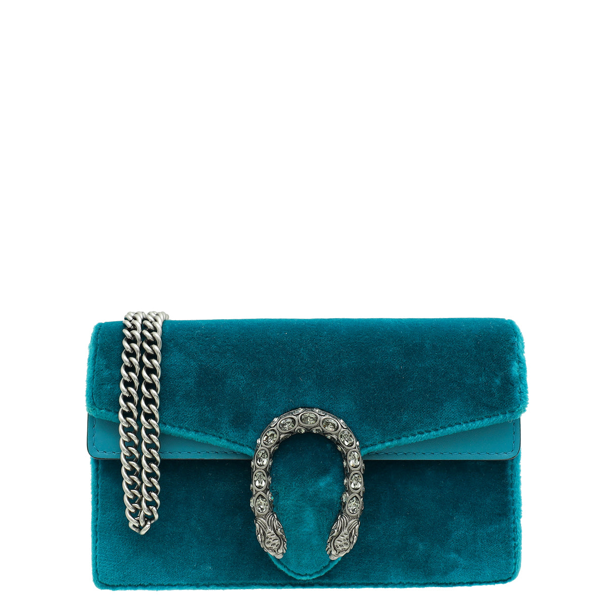 Gucci Turquoise Velvet Dionysus Super Mini Bag