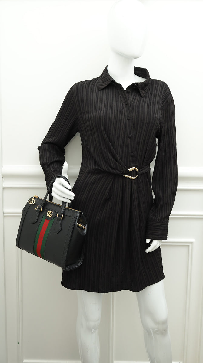 Gucci Black Ophidia Small Tote Shoulder Bag
