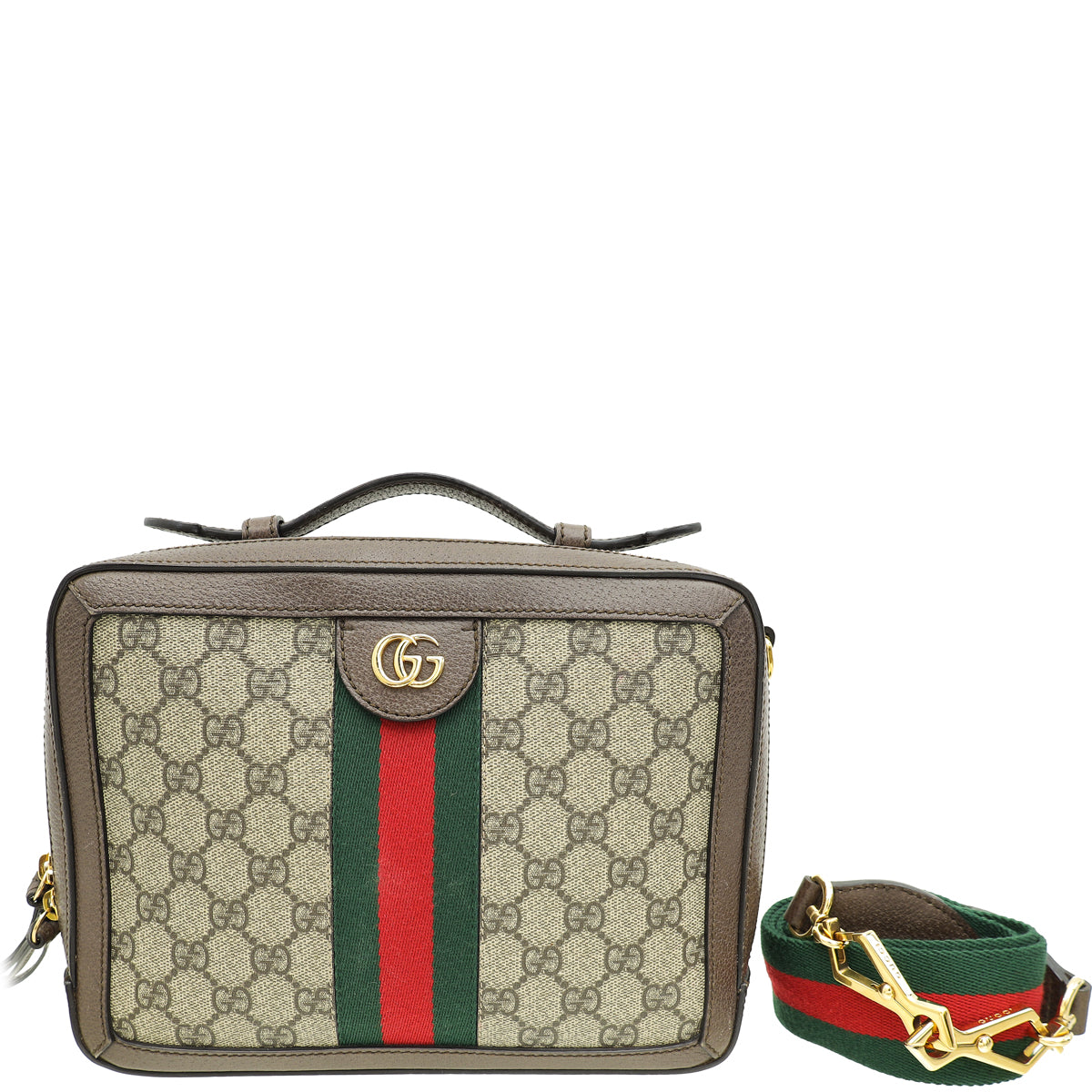 Gucci Bicolor GG Supreme Small Ophidia Top Handle Bag-Gucci-THE CLOSET