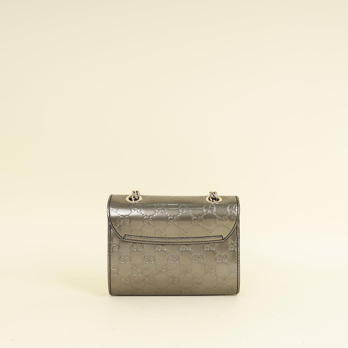 Gucci Metallic Gray GG Shine Mini Emily Bag