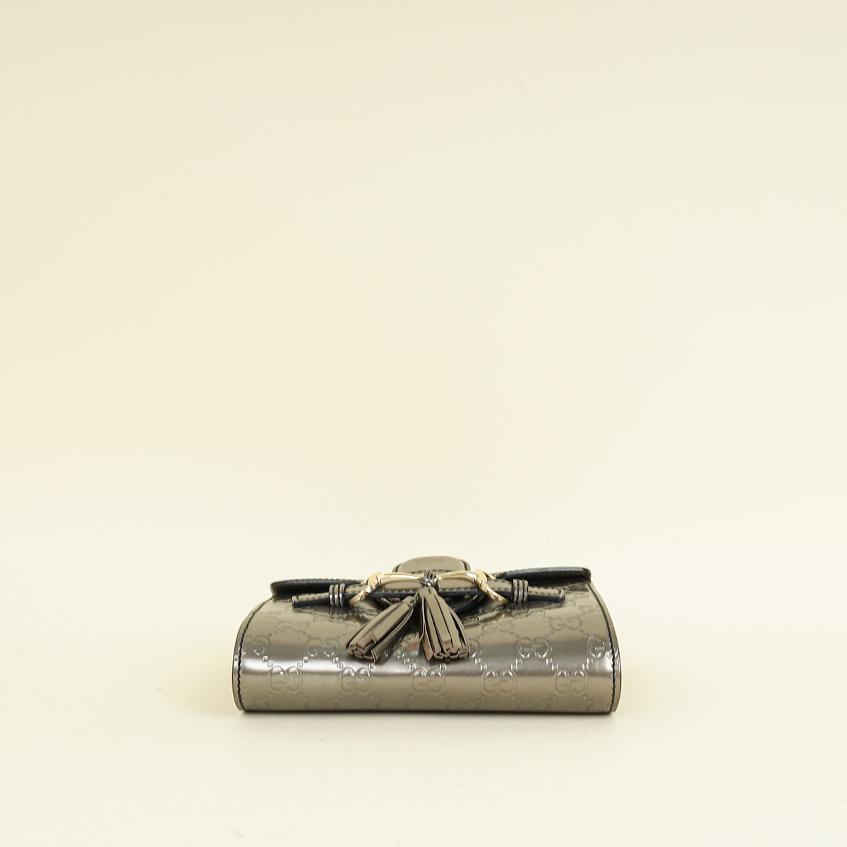 Gucci Metallic Gray GG Shine Mini Emily Bag