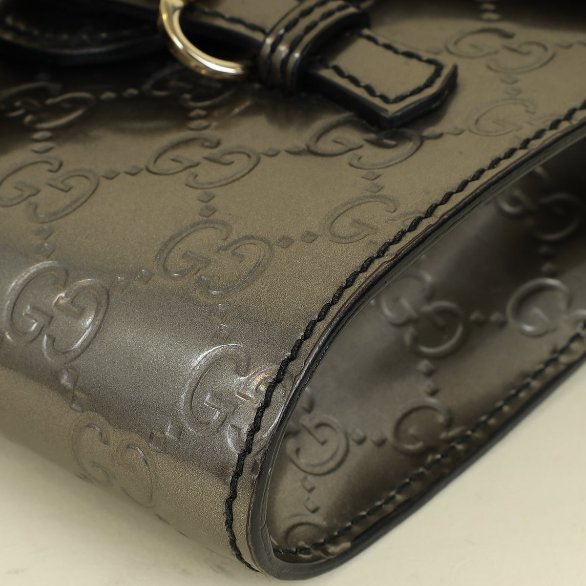 Gucci Metallic Gray GG Shine Mini Emily Bag