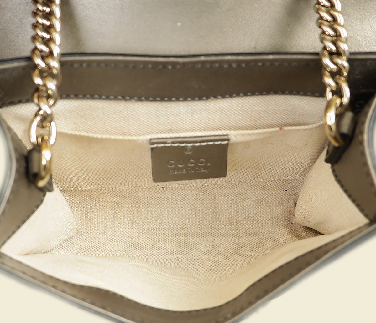 Gucci Metallic Gray GG Shine Mini Emily Bag