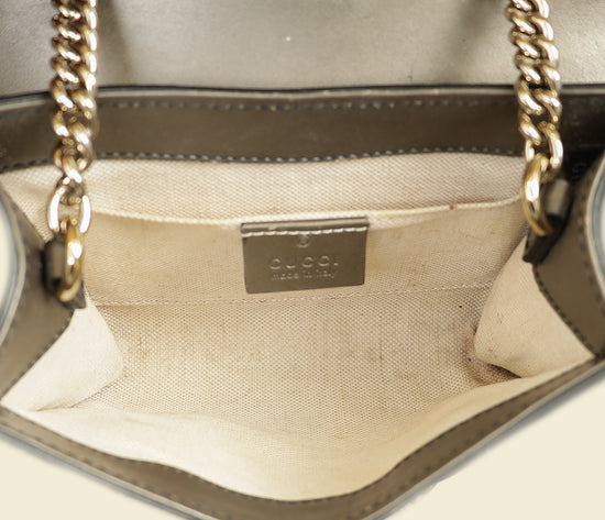 Gucci Metallic Gray GG Shine Mini Emily Bag