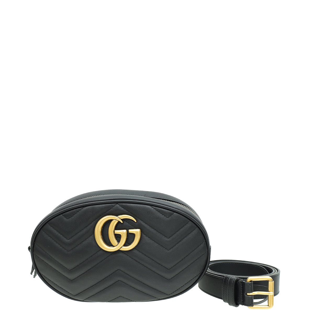 Gucci Black GG Marmont Small Belt Bag