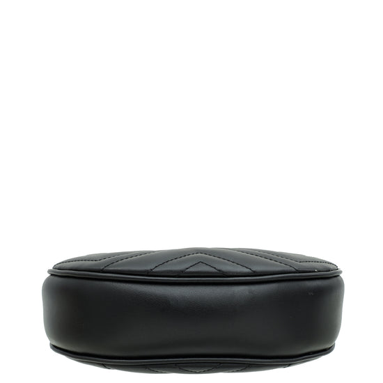 Gucci Black GG Marmont Chain Hobo Shoulder Bag-Gucci-THE CLOSET