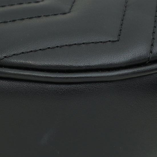 Gucci Black GG Marmont Chain Hobo Shoulder Bag-Gucci-THE CLOSET