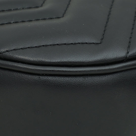 Gucci Black GG Marmont Chain Hobo Shoulder Bag-Gucci-THE CLOSET