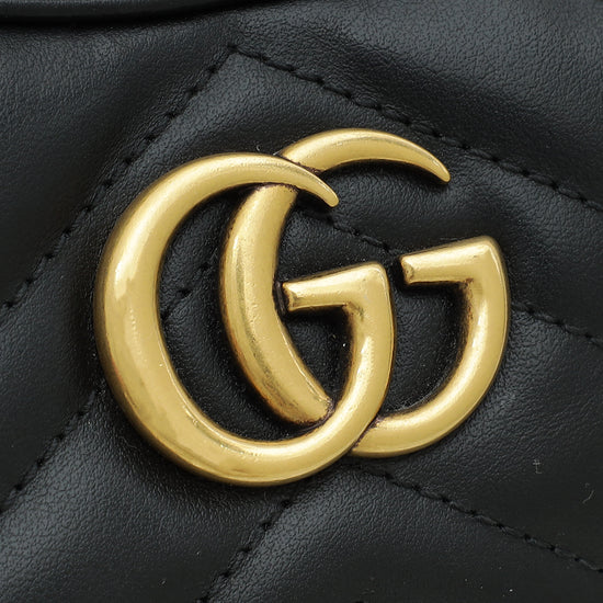 Gucci Black GG Marmont Chain Hobo Shoulder Bag-Gucci-THE CLOSET