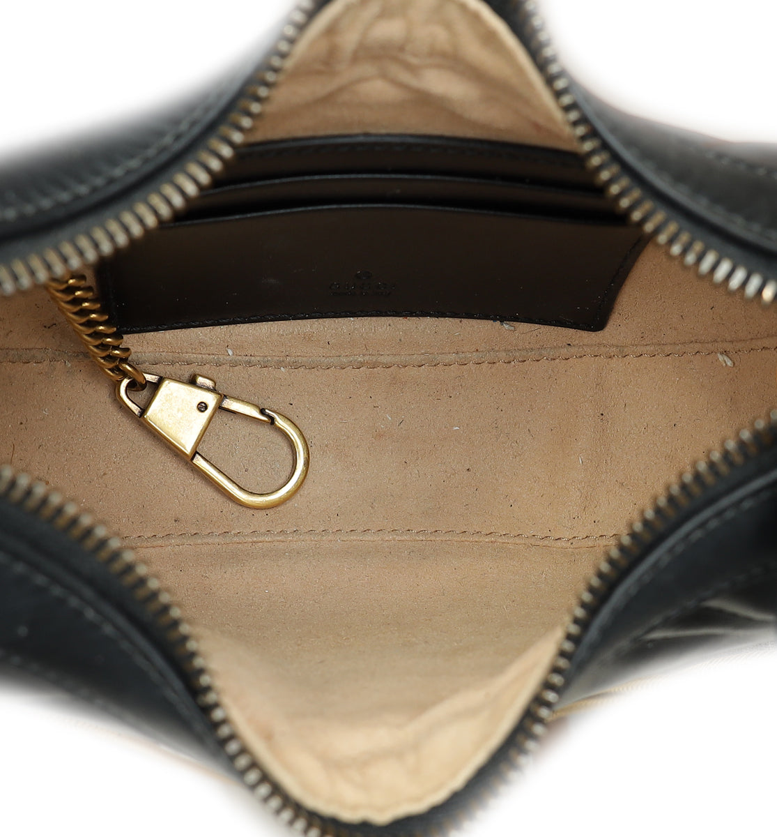 Gucci Black GG Marmont Chain Hobo Shoulder Bag-Gucci-THE CLOSET