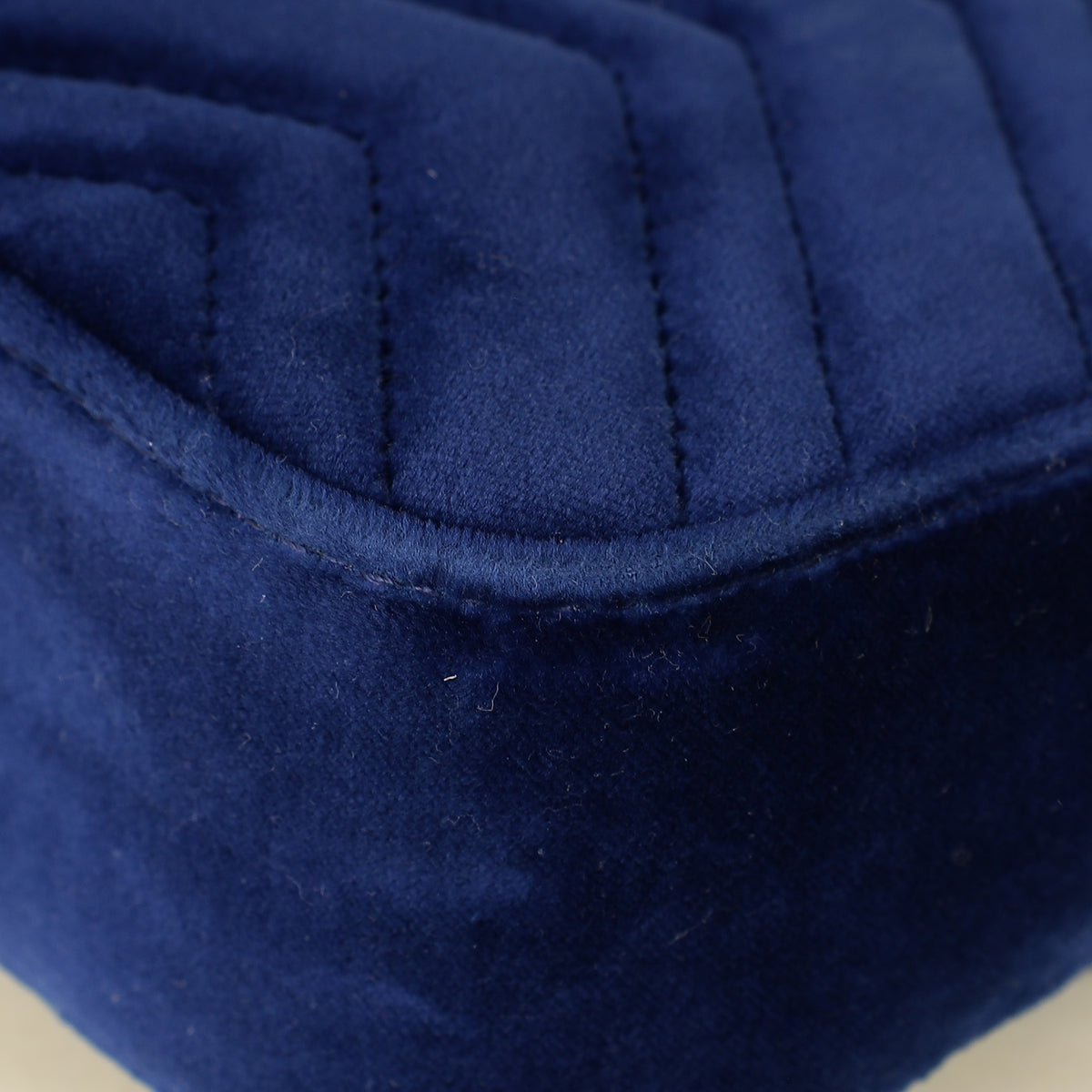 Gucci Blue Velvet GG Marmont Mini Shoulder Bag-Gucci-THE CLOSET