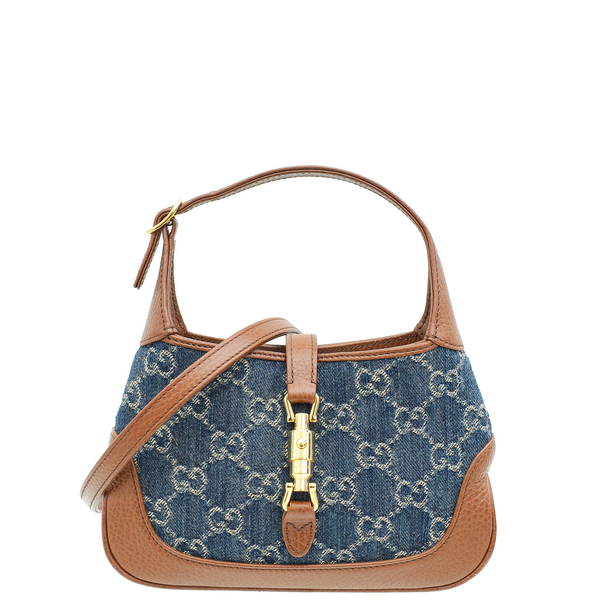 Gucci Bicolor GG Denim Jackie 1961 Mini Hobo Bag-Gucci-THE CLOSET