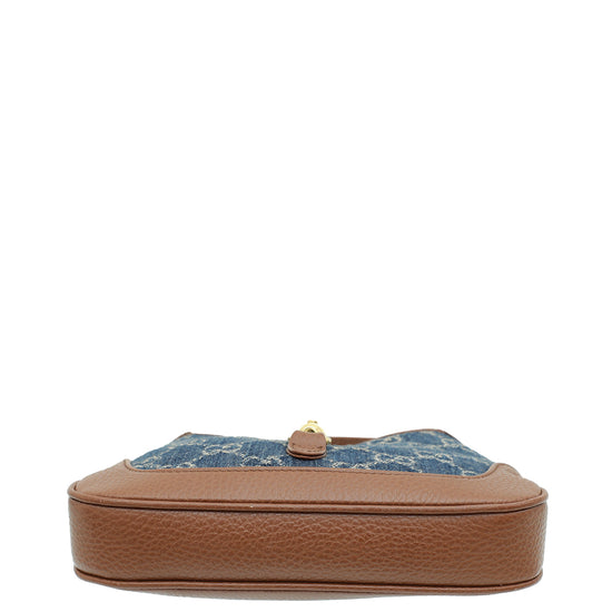 Gucci Bicolor GG Denim Jackie 1961 Mini Hobo Bag-Gucci-THE CLOSET