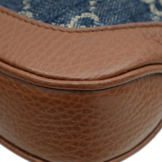 Gucci Bicolor GG Denim Jackie 1961 Mini Hobo Bag-Gucci-THE CLOSET