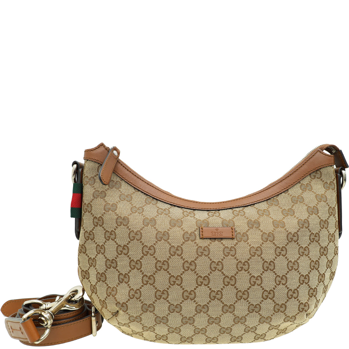 Gucci Ebony GG Half Moon Medium Crossbody Bag