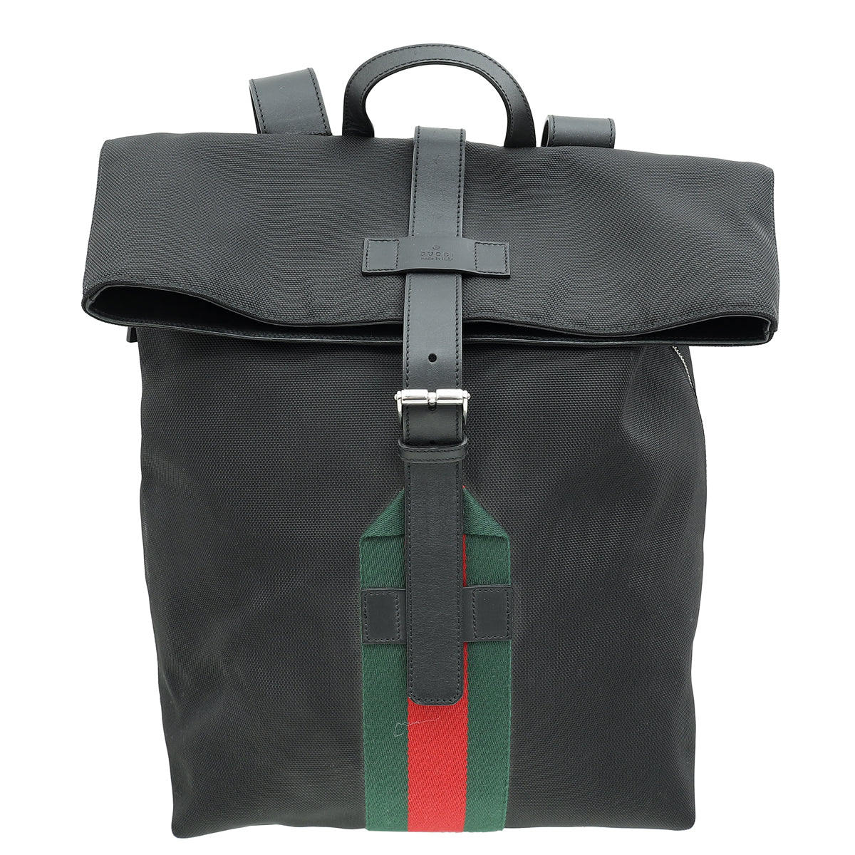 Gucci Black Sherry Line Webbing Backpack Bag-Gucci-THE CLOSET