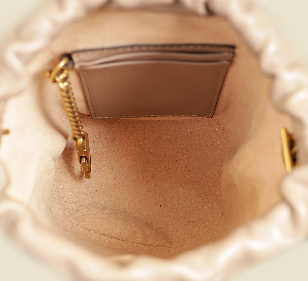 Gucci Taupe GG Marmont Mini Bucket Bag