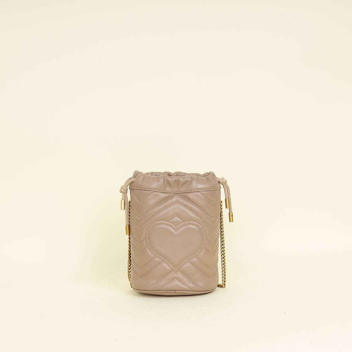 Gucci Taupe GG Marmont Mini Bucket Bag