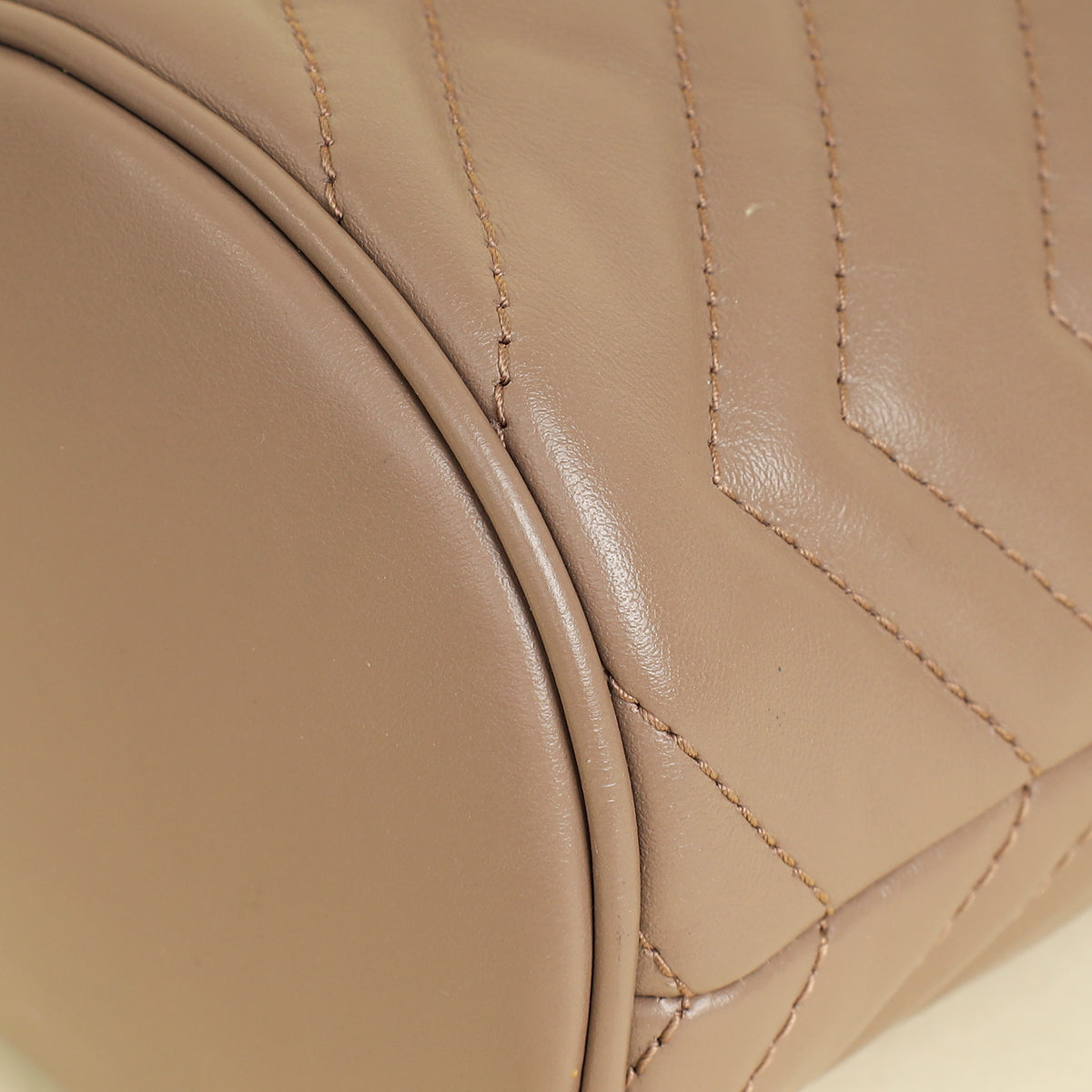 Gucci Taupe GG Marmont Mini Bucket Bag