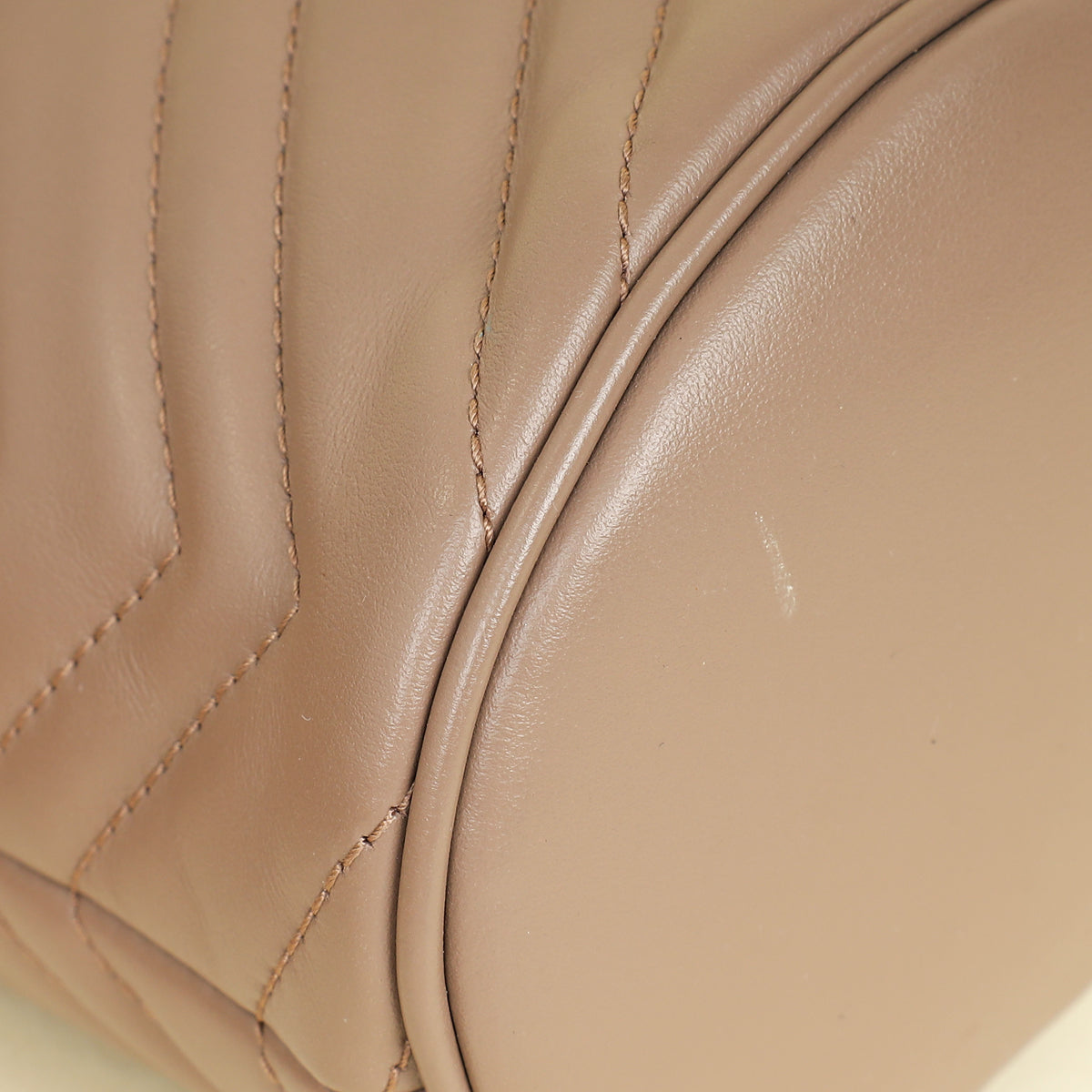 Gucci Taupe GG Marmont Mini Bucket Bag