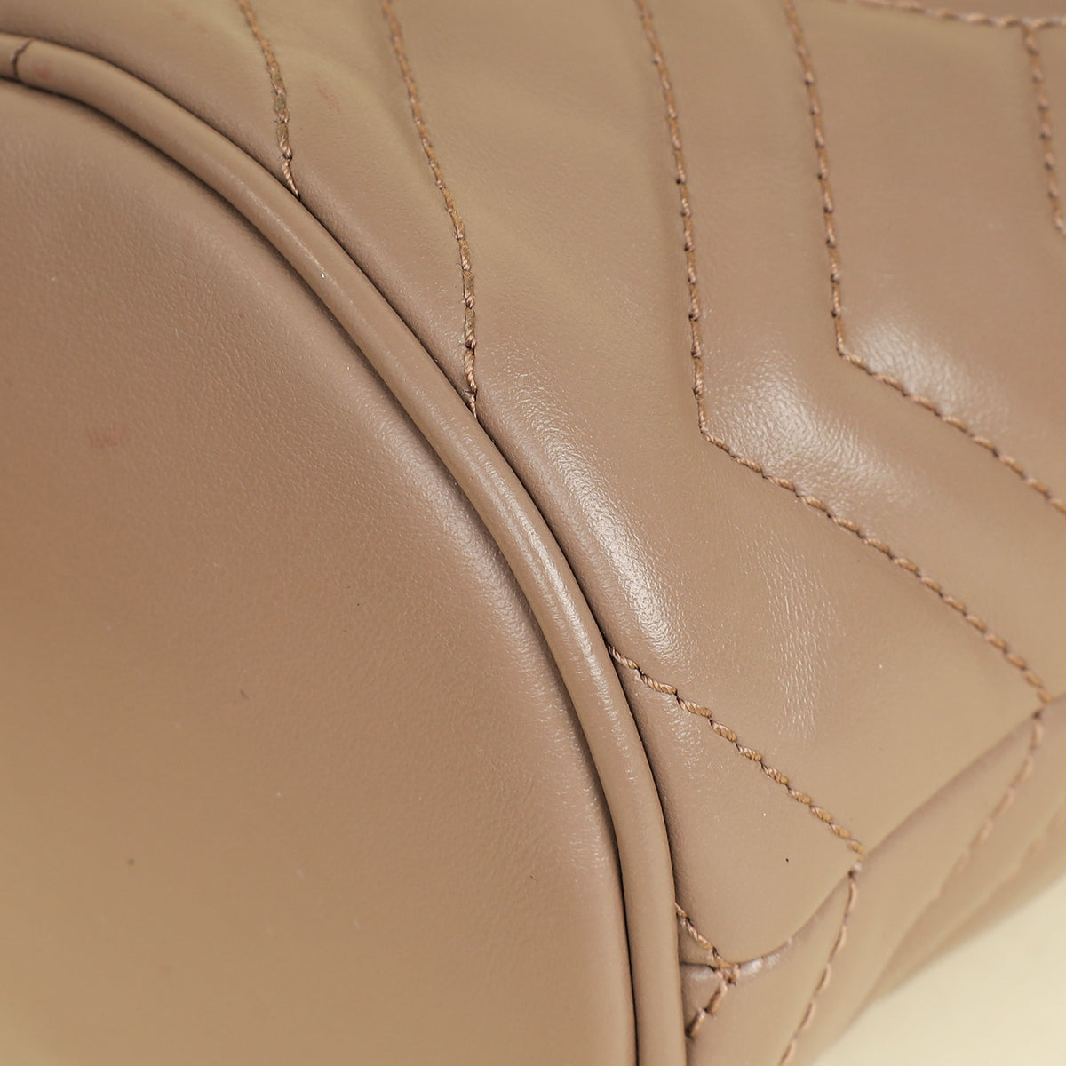 Gucci Taupe GG Marmont Mini Bucket Bag