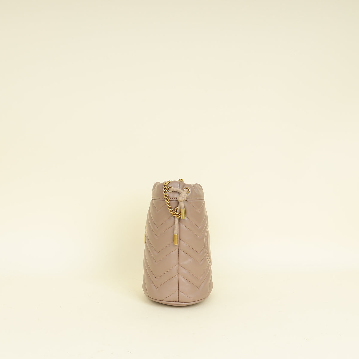 Gucci Taupe GG Marmont Mini Bucket Bag