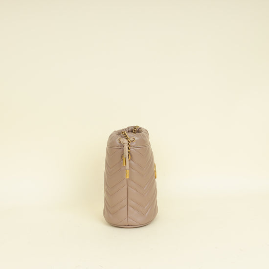 Gucci Taupe GG Marmont Mini Bucket Bag