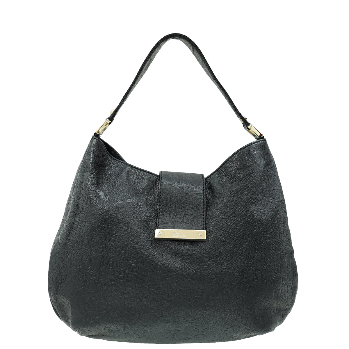 Gucci Black Guccissima New Web Large Hobo Bag