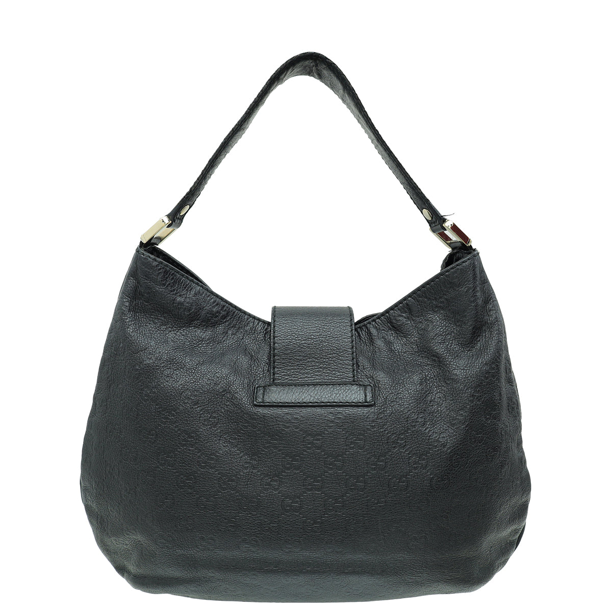 Gucci Black Guccissima New Web Large Hobo Bag