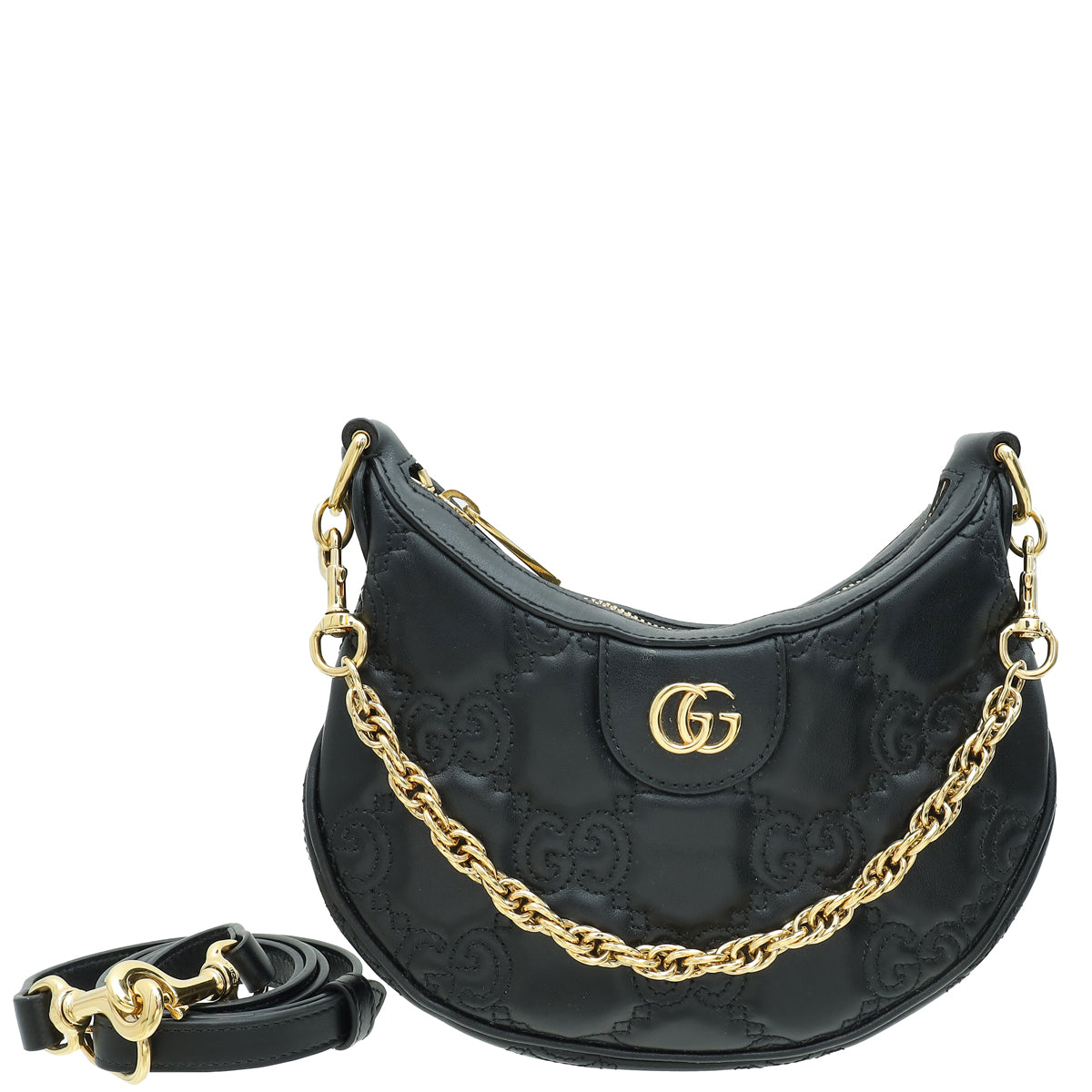 Gucci Black GG Matelasse Mini Hobo Bag-Gucci-THE CLOSET