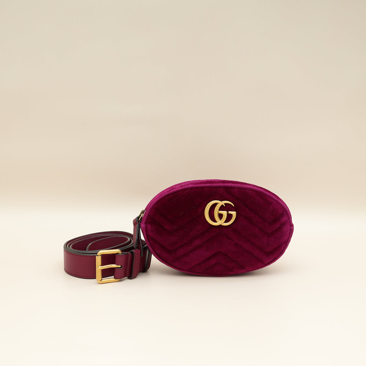 Gucci Violet GG Marmont Velvet Mini Belt Bag - Main Image
