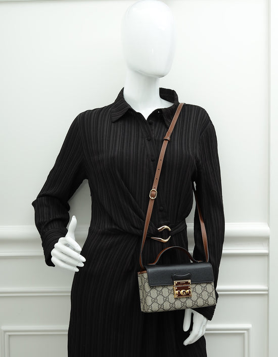 Load image into Gallery viewer, Gucci Bicolor GG Supreme Padlock Mini Bag
