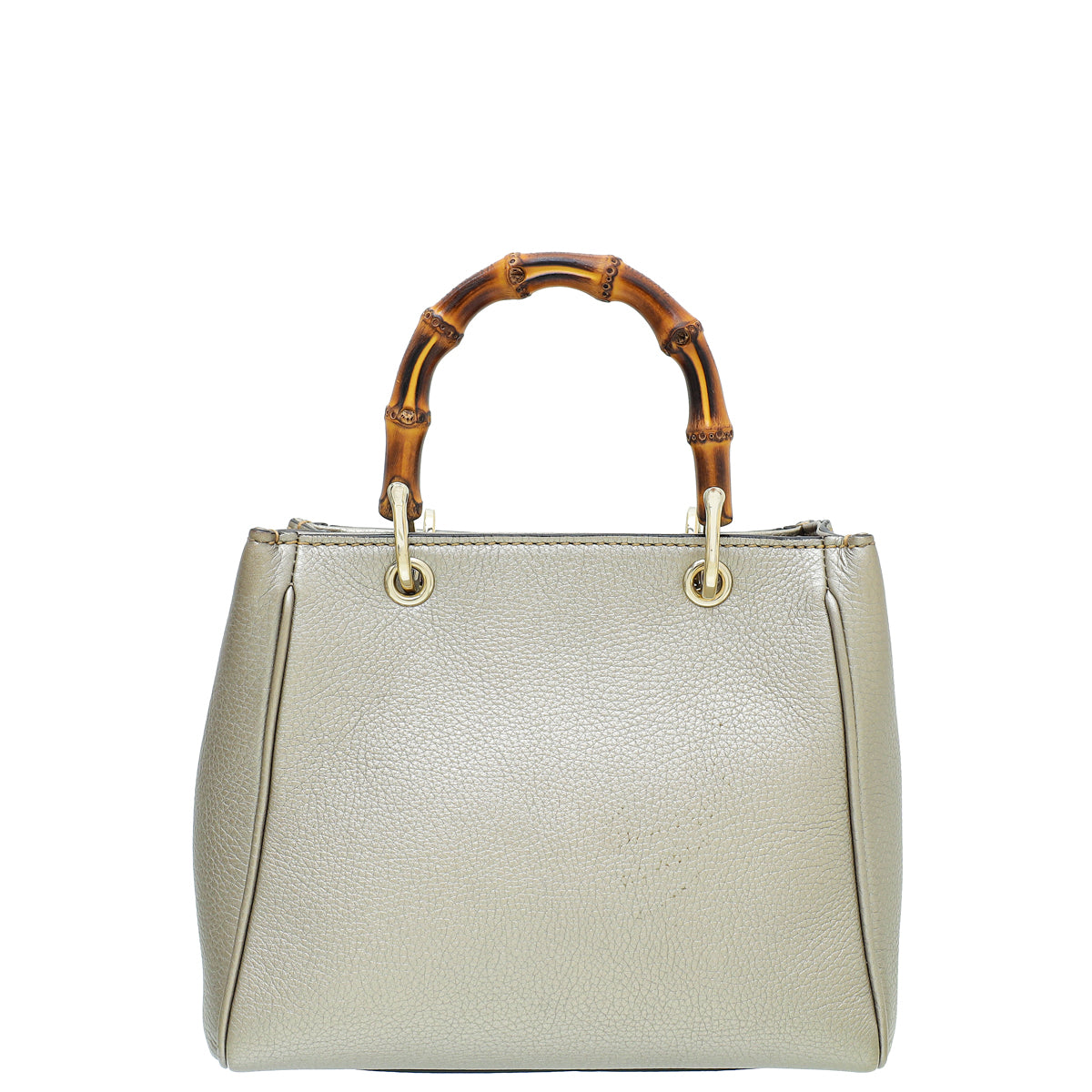 Gucci Champagne Bamboo Mini Shopper Bag W/ Twilly-Gucci-THE CLOSET