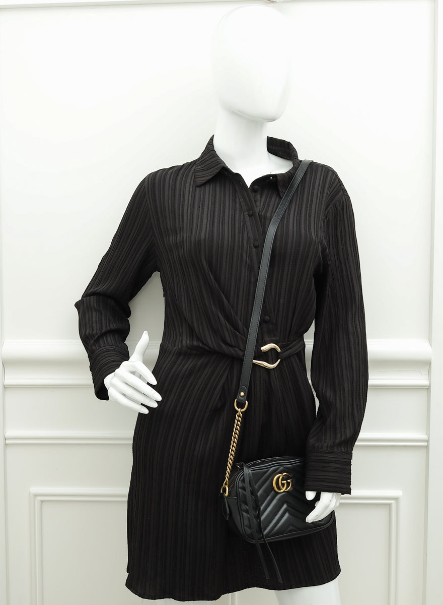 Gucci Black GG Marmont Mini Camera Bag-Gucci-THE CLOSET