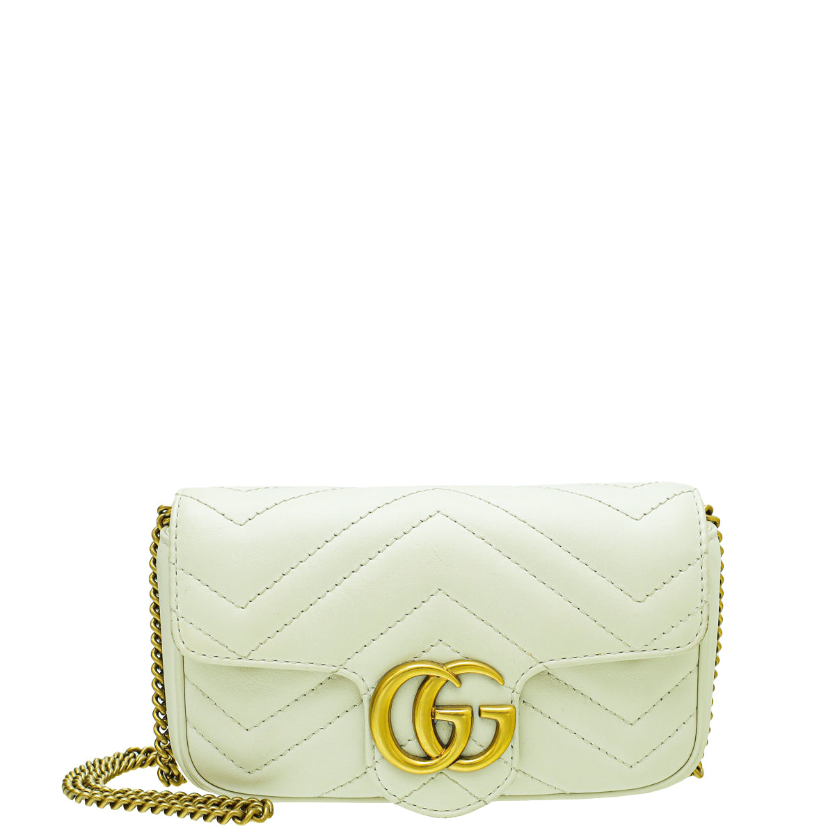 Gucci White GG Marmont Super Mini Bag-Gucci-THE CLOSET