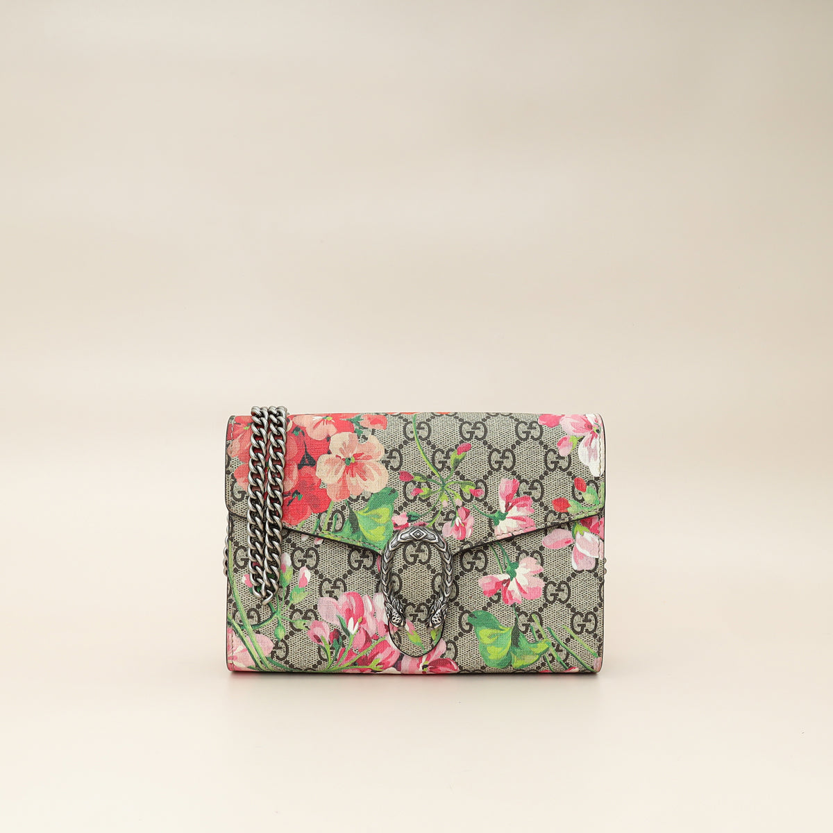 Gucci Ebony Multicolor GG Supreme Blooms Mini Dionysus Chain Bag-Gucci-THE CLOSET