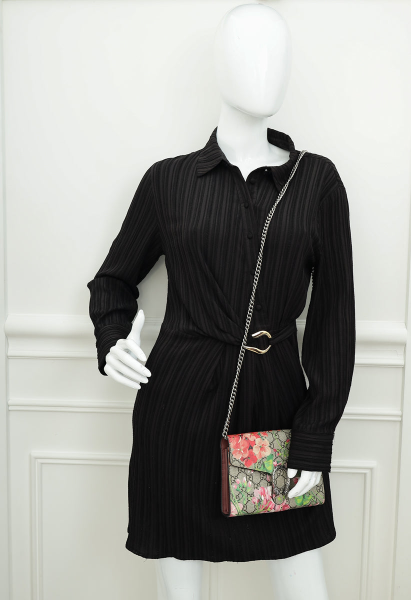 Gucci Ebony Multicolor GG Supreme Blooms Mini Dionysus Chain Bag-Gucci-THE CLOSET
