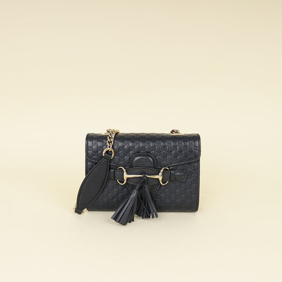 Gucci Navy Blue Guccissima Mini Emily Bag