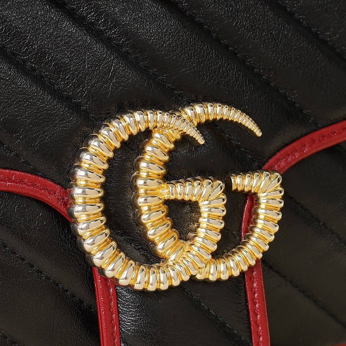 Gucci Black Torchon GG Marmont Medium Shoulder Bag