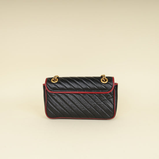 Gucci Black Torchon GG Marmont Medium Shoulder Bag