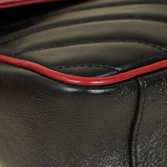 Gucci Black Torchon GG Marmont Medium Shoulder Bag