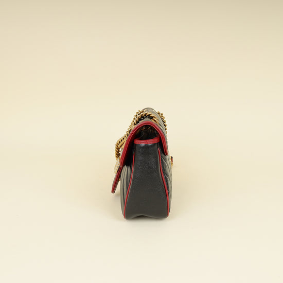 Gucci Black Torchon GG Marmont Medium Shoulder Bag